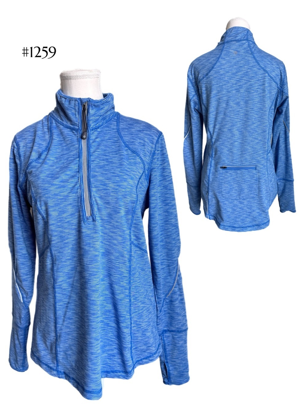 Tangerine Women’s Blue Quarter-Zip Performance Top